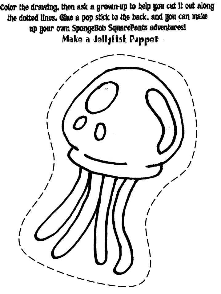Cute Jellyfish For Kids Coloring Page