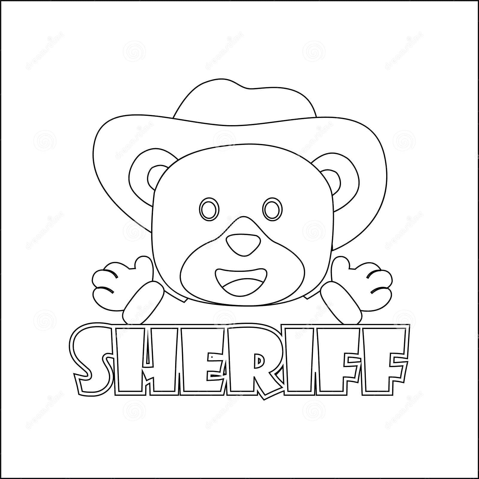 Cute Junior Sheriff Coloring Page