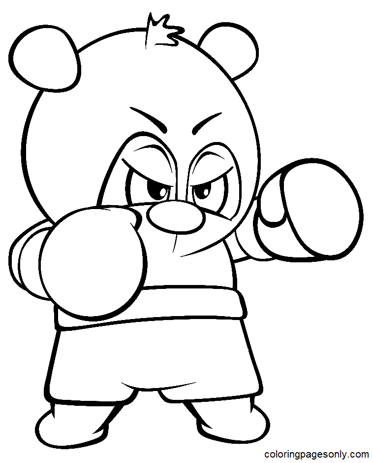 Cute Panda Boxing Coloring Page