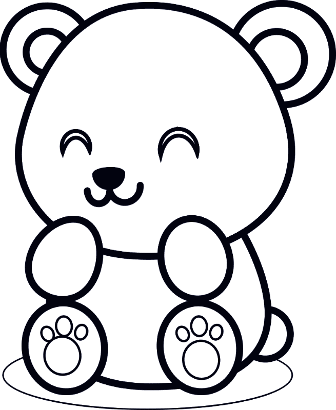 Cute Panda For Children Coloring Page