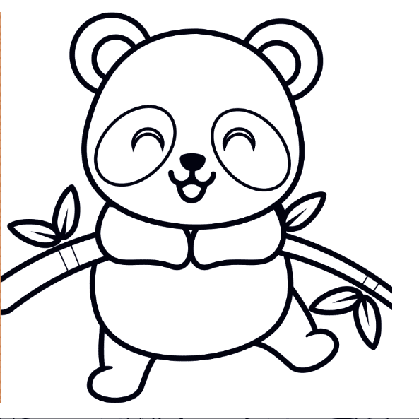 Cute Panda For Kids Coloring Page
