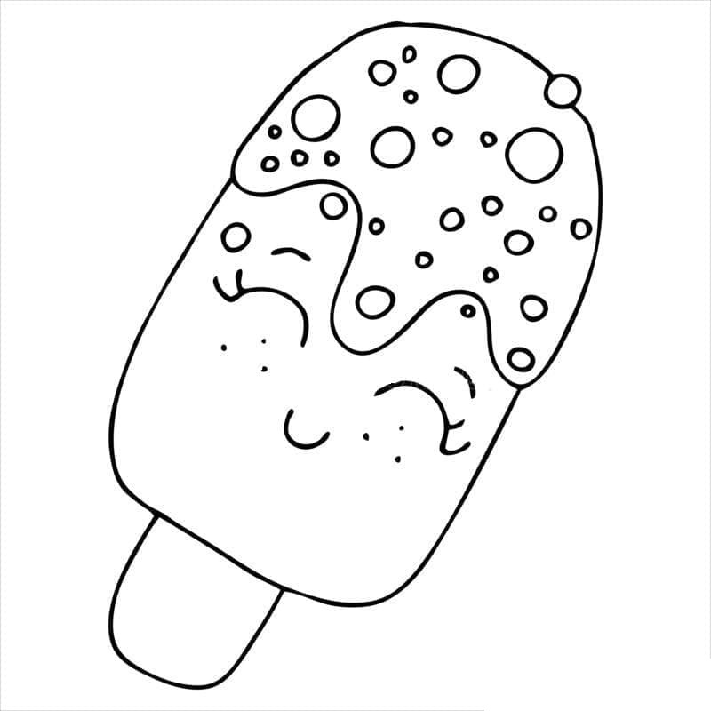 Cute Popsicle Ice Cream Coloring Page