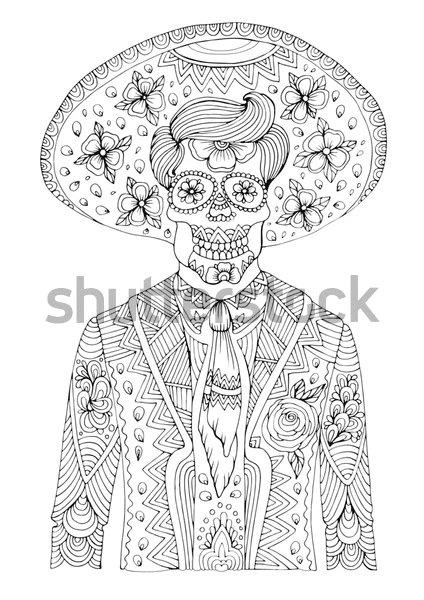 Cute Sombrero Image For Kids Coloring Page
