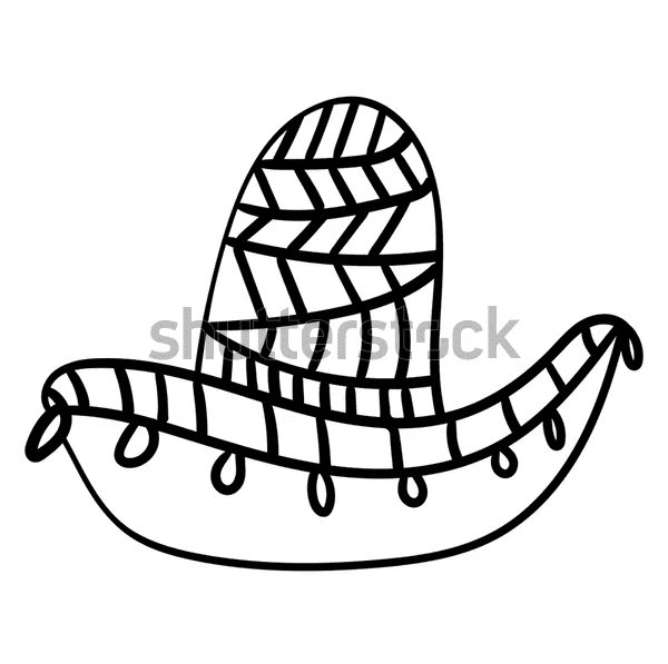 Cute Sombrero Picture For Children Coloring Page