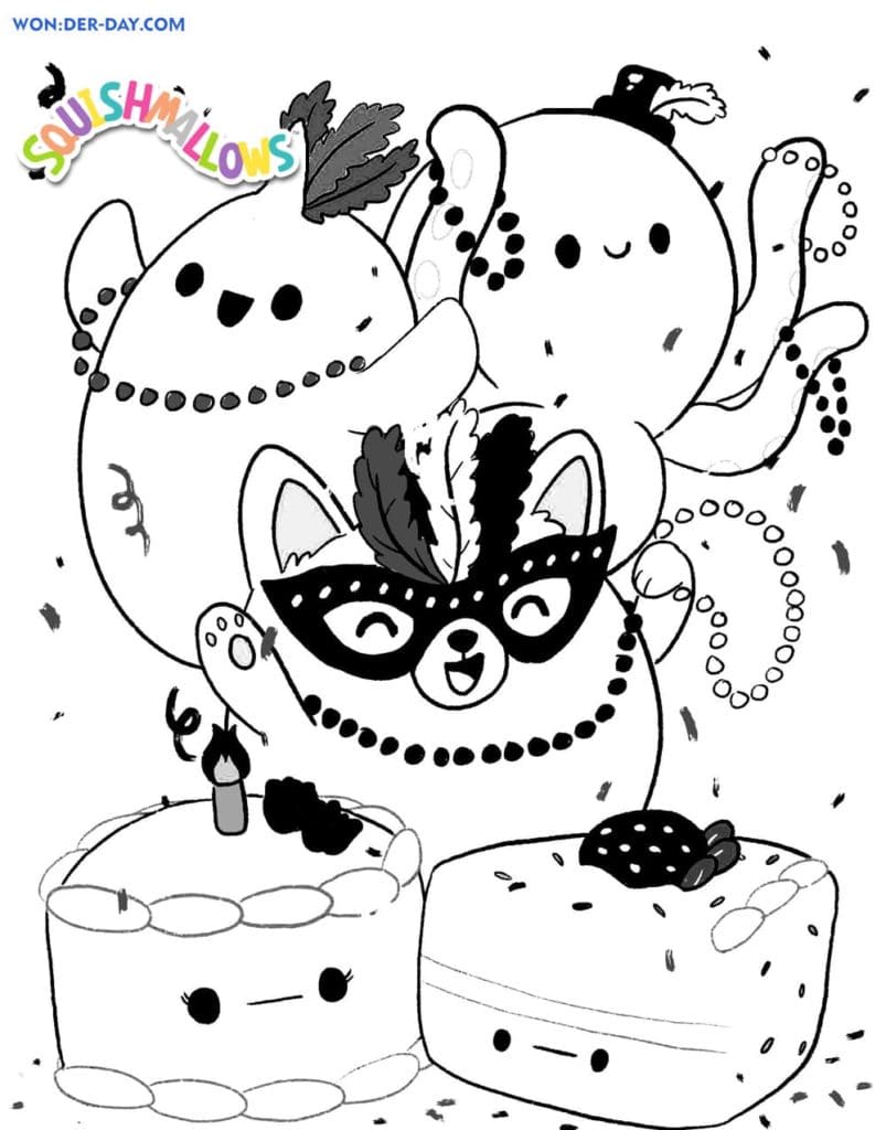 Cute Squishmallows For Kids Coloring Page