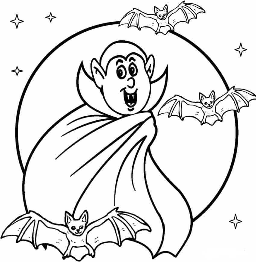 Cute Vampire Image Coloring Page