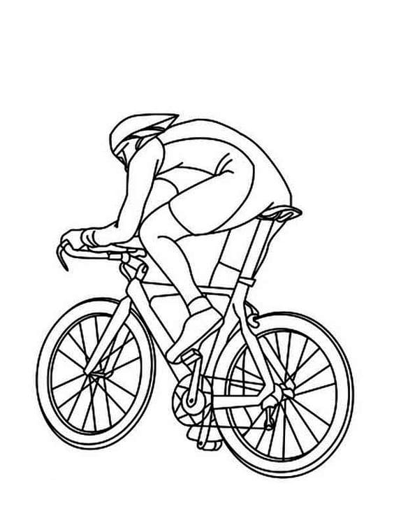 Cycling Athletes Ride Coloring Page