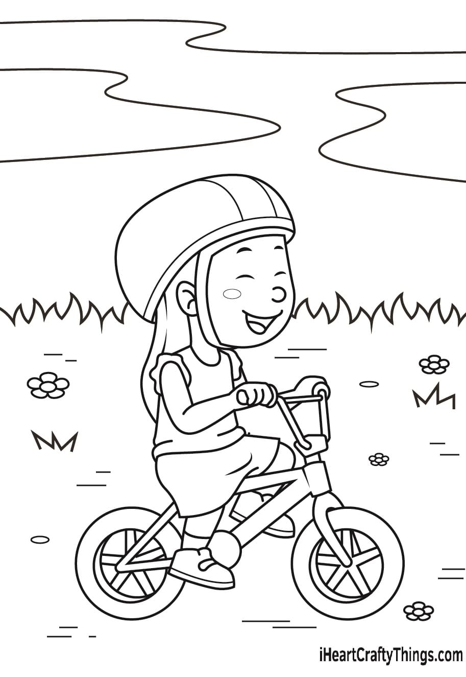 Cycling Image For Children Coloring Page