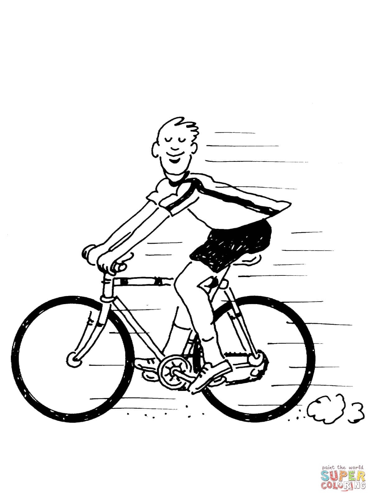 Cycling Image For Kids Coloring Page