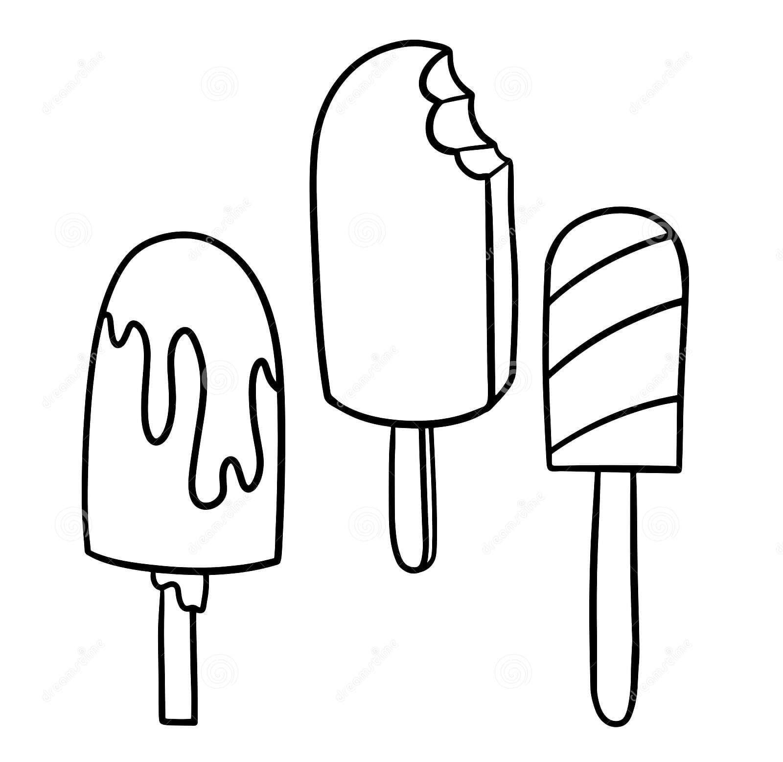 Delicious Cold Desserts Coloring Page