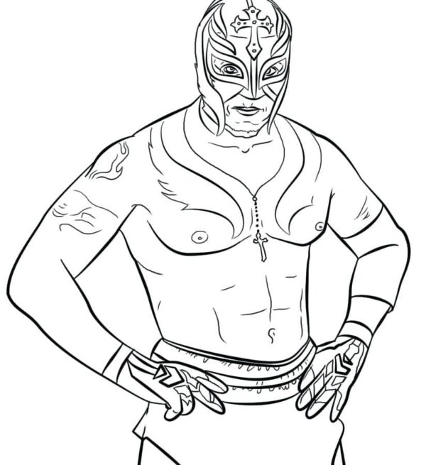 Desperate Rey Mysterio In The Mask Coloring Page
