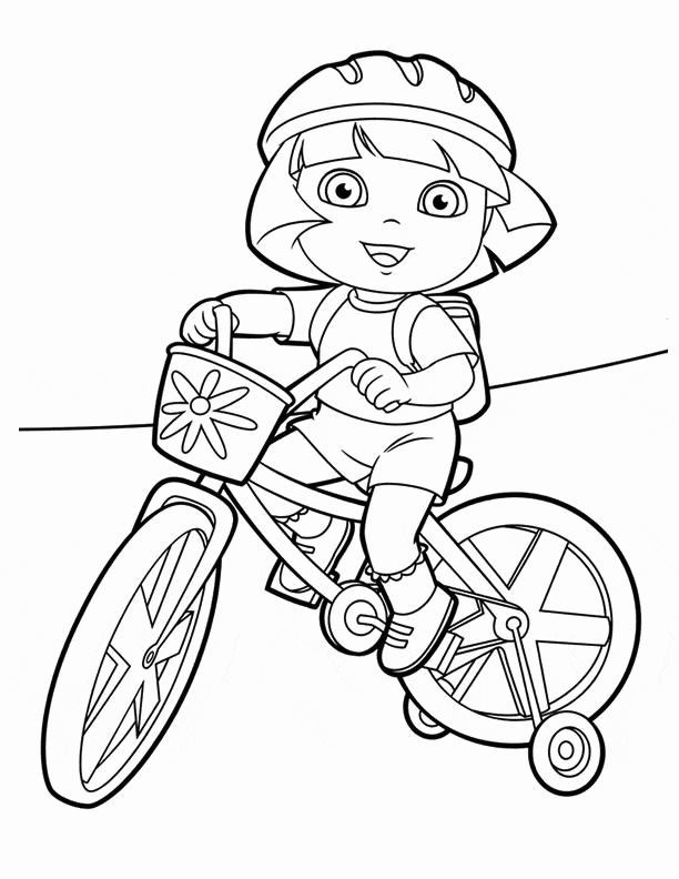 Doras Bicycle Coloring Page