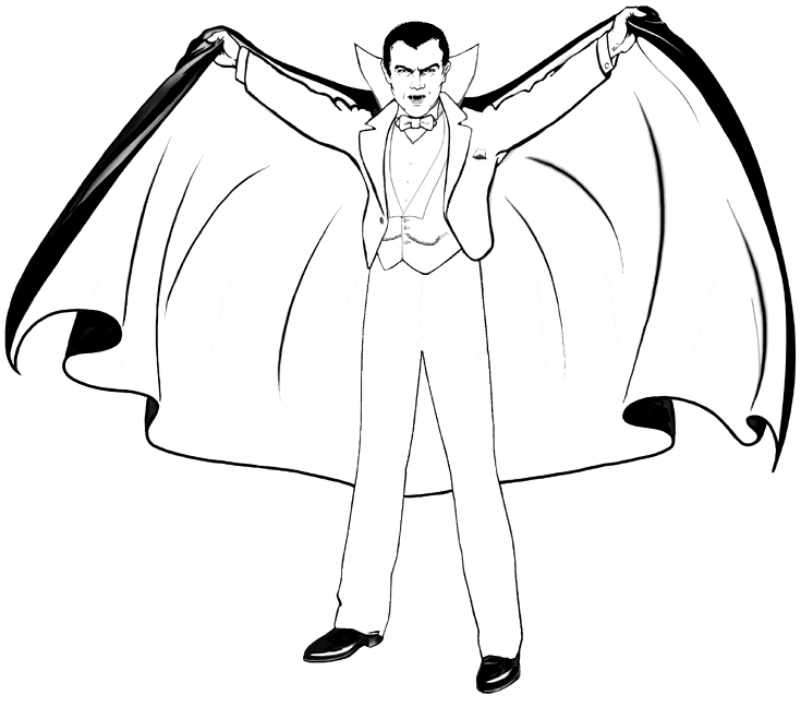 Dracula For Kids Coloring Page