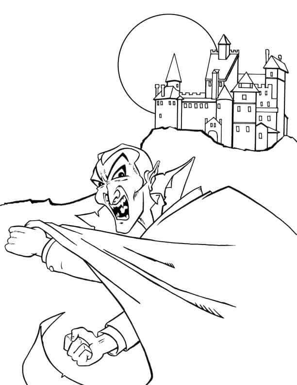 Dracula Lair Coloring Page