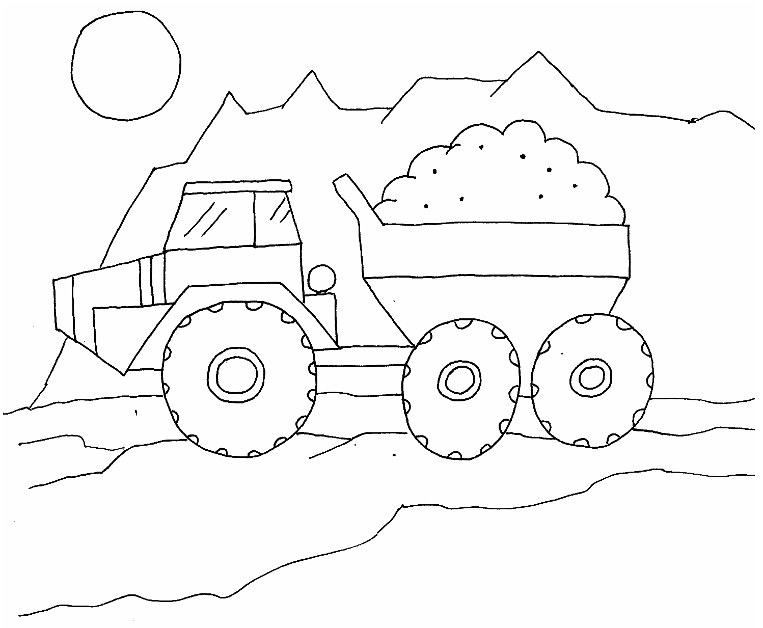 Dump Truck Appealing Coloring Page