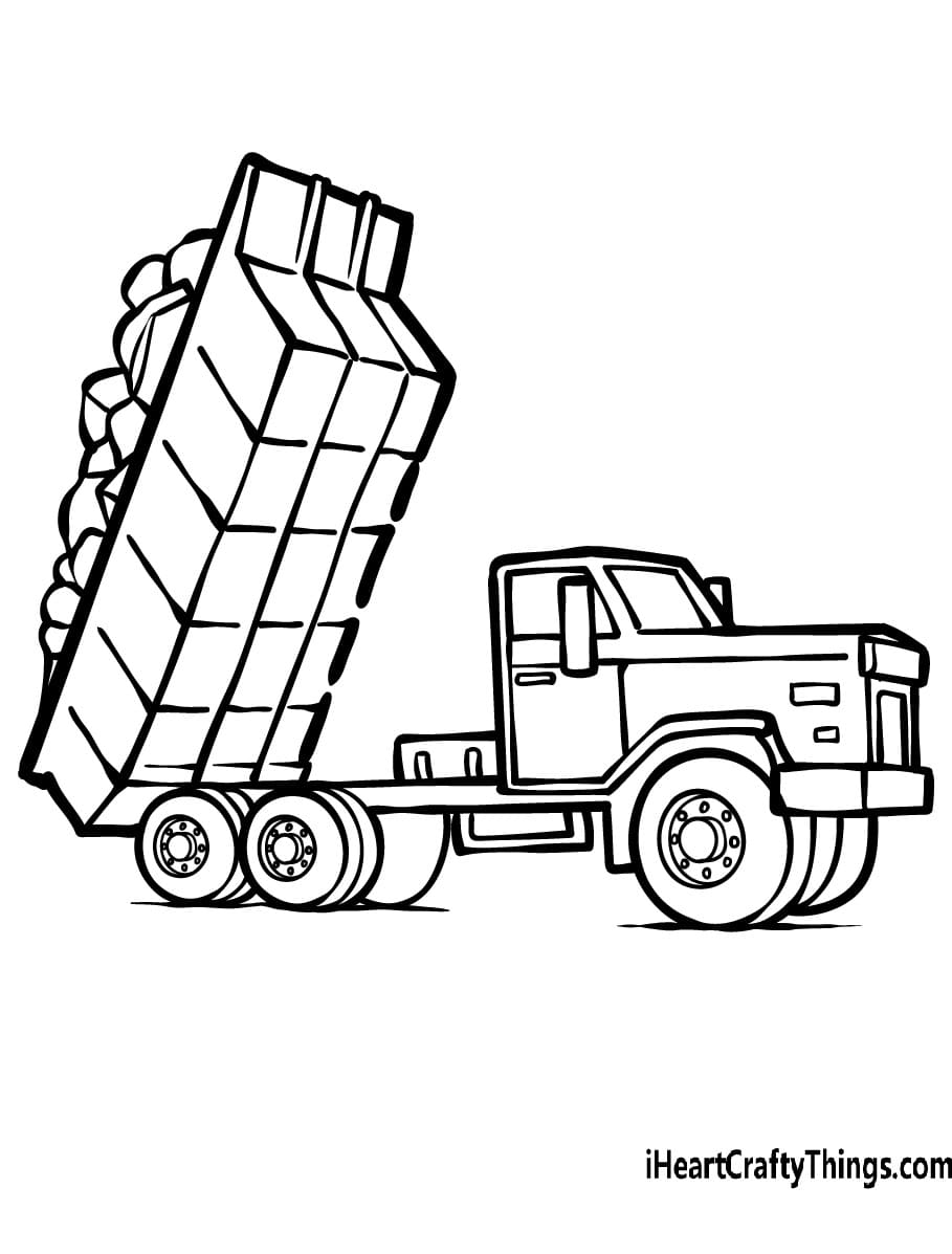 Dump Truck Cute Coloring Page