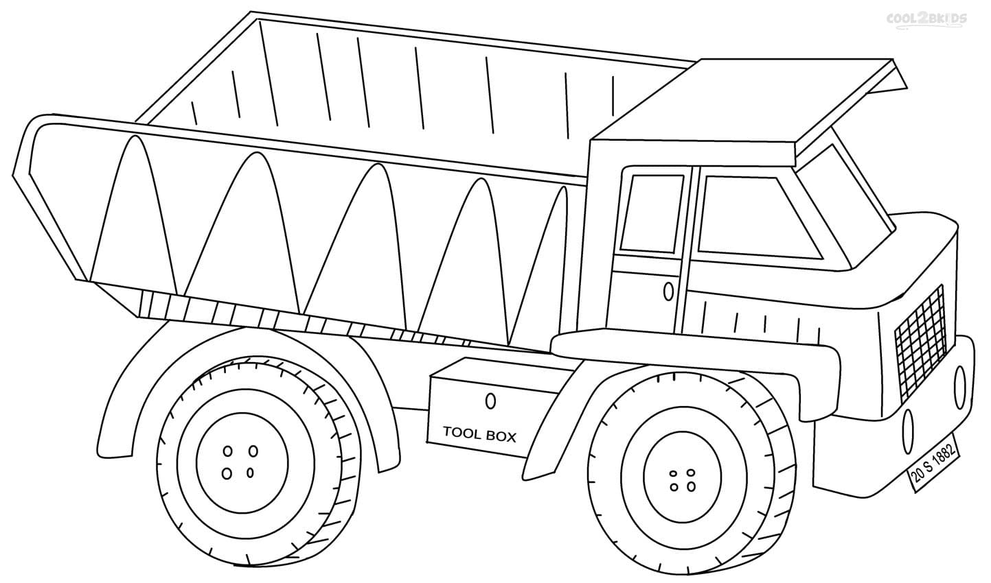 Dump Truck Drawing Coloring Page