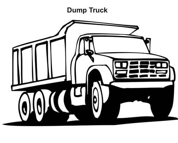 Dump Truck Elegant Coloring Page