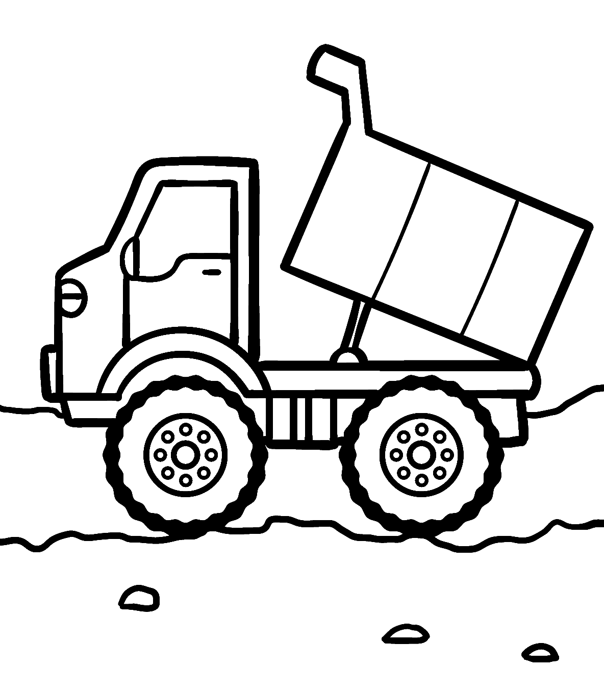 Dump Truck For Children Image Coloring Page