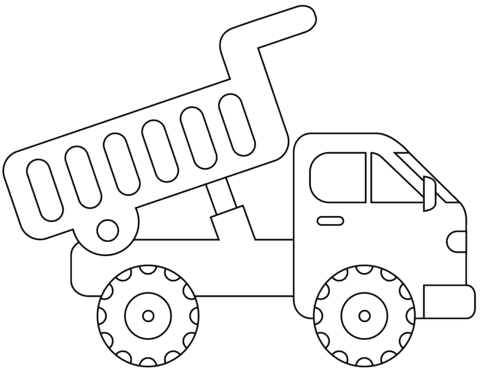 Dump Truck For Children Coloring Page