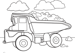 Dump Truck Good Looking Coloring Page