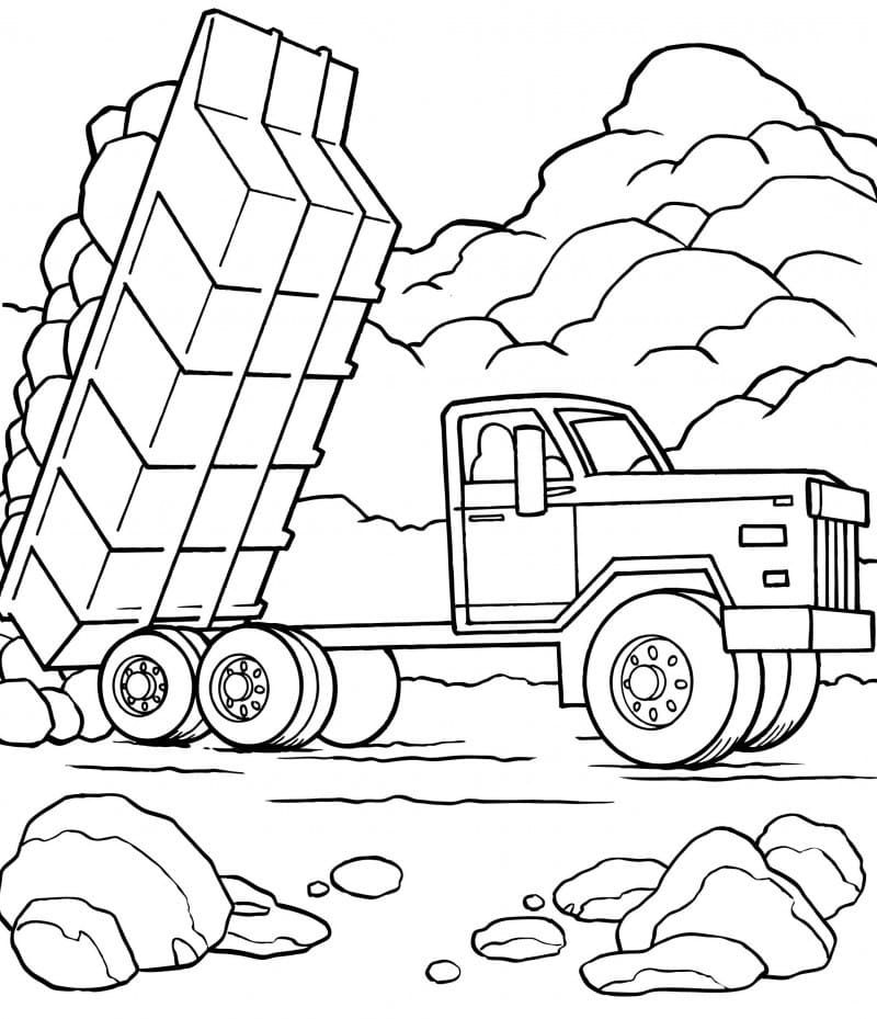 Dump Truck Gratifying Image Coloring Page