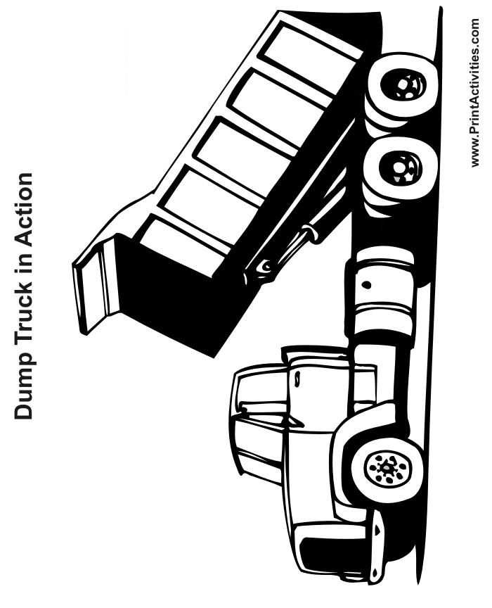Dump Truck Image For Children Coloring Page