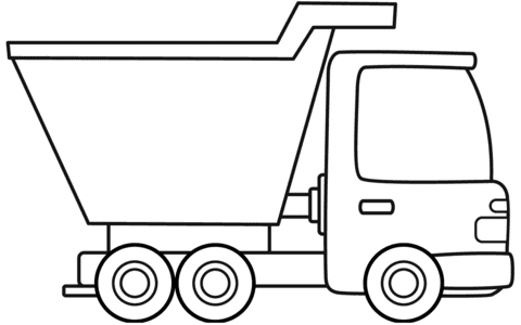 Dump Truck Image For Kids Coloring Page