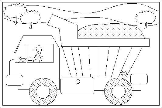 Dump Truck Painting For Kids Coloring Page