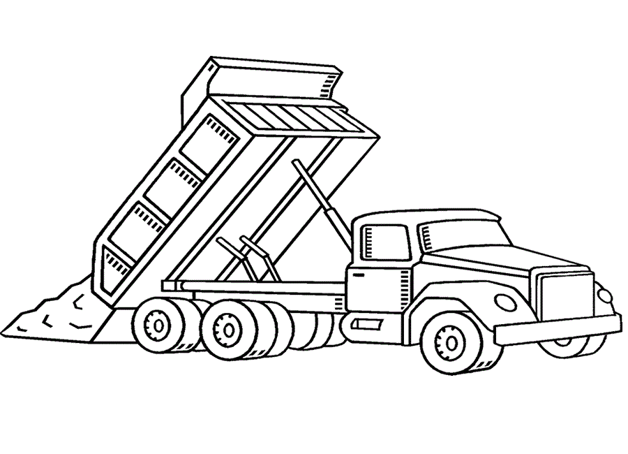 Dump Truck Painting Image Coloring Page
