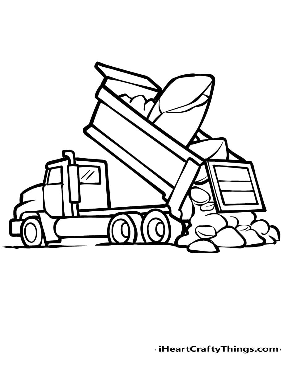 Dump Truck Picture Cute Coloring Page