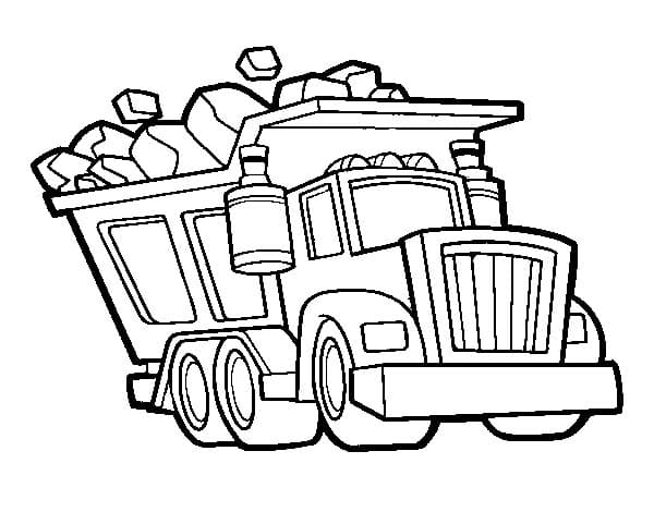 Dump Truck Staggering Coloring Page