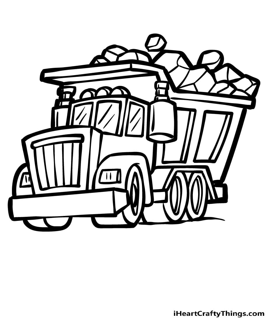 Dump Truck Sweet Image Coloring Page