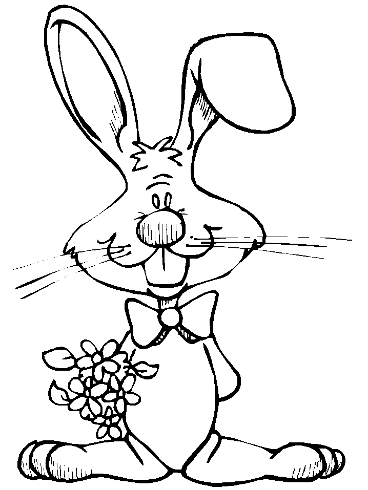 Easter Bunny For Kids Coloring Page