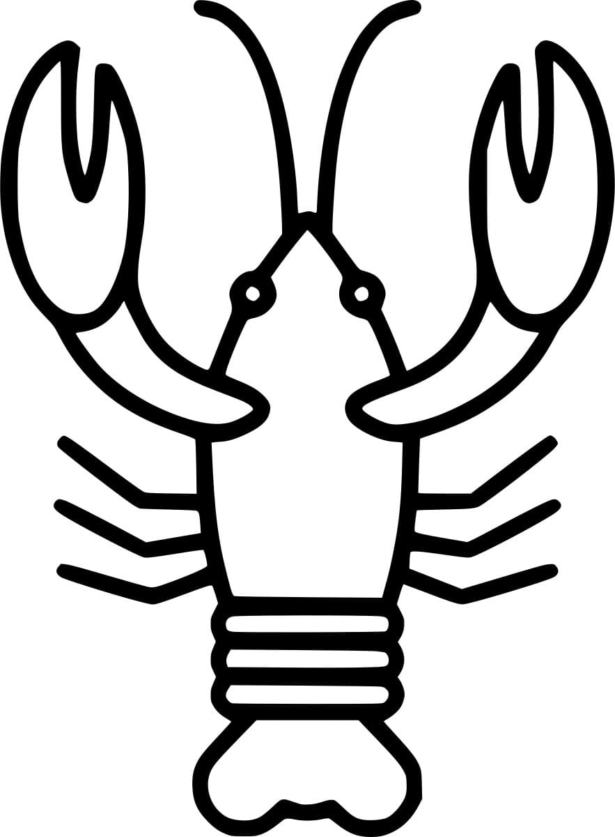 Easy Abstract Lobster Image Coloring Page
