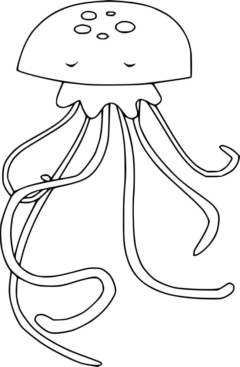 Easy Jellyfish Coloring Page