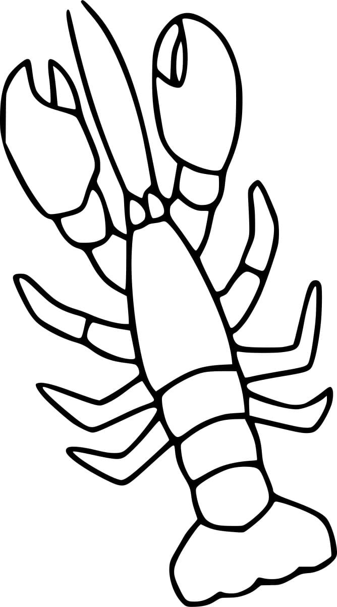 Easy Lobster Outline Coloring Page