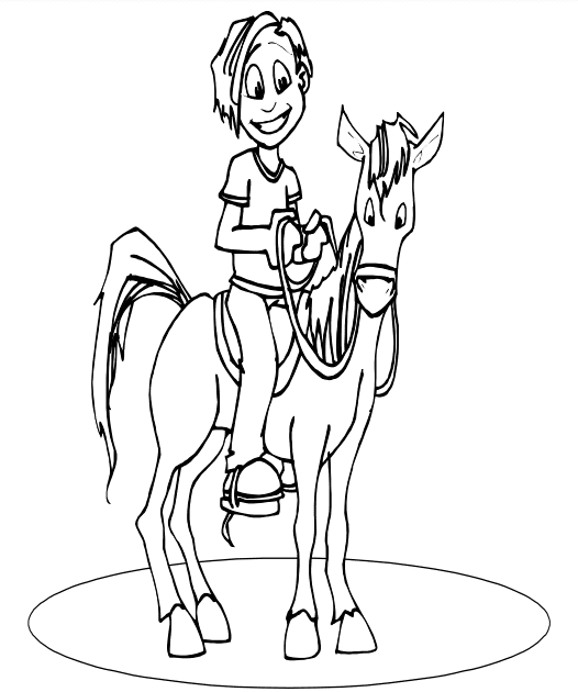 Equestrian For Children Coloring Page