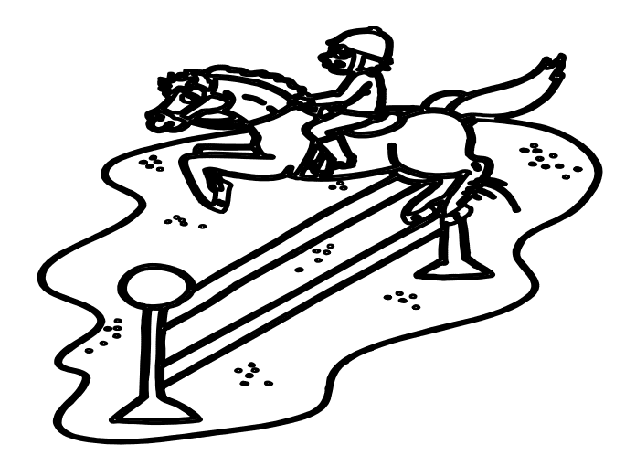 Equestrian For Kids Picture Coloring Page