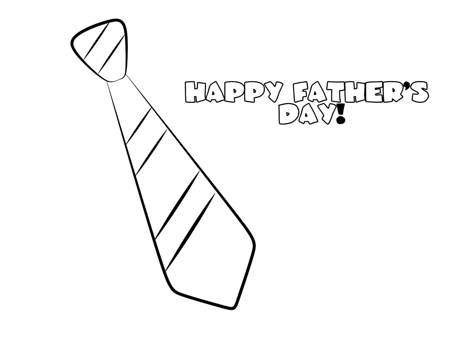 Father’s Day Tie Simple Coloring Page