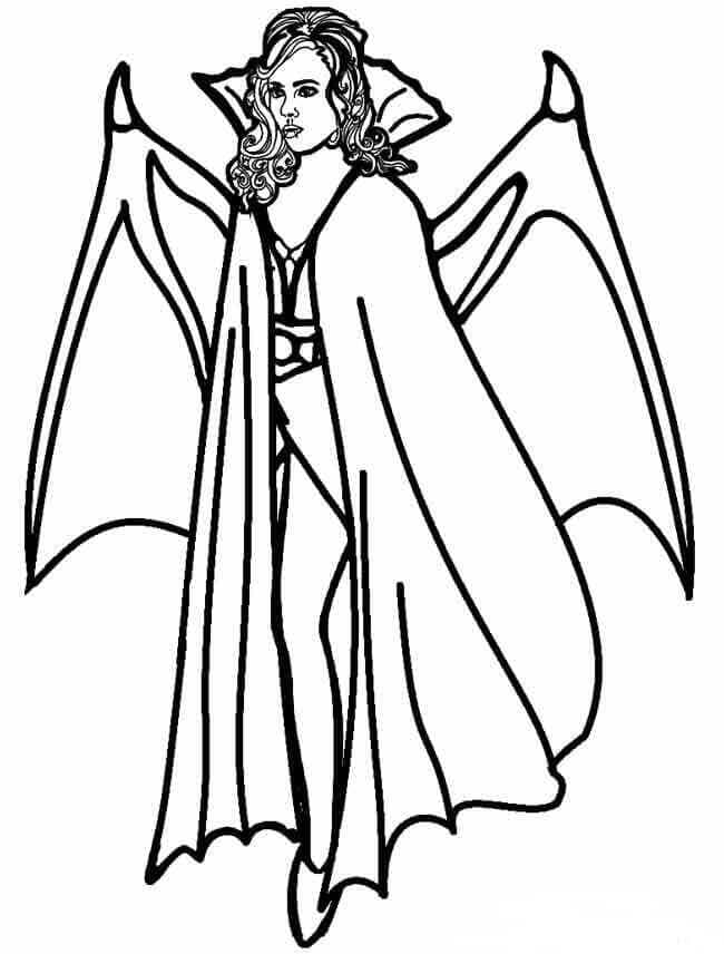 Female Vampire Image Coloring Page