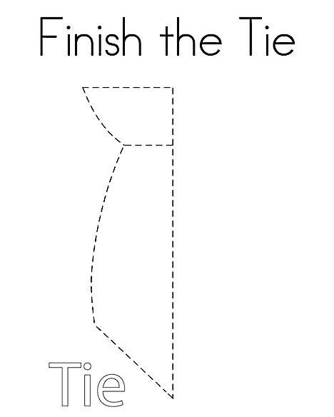 Finish The Tie Coloring Page
