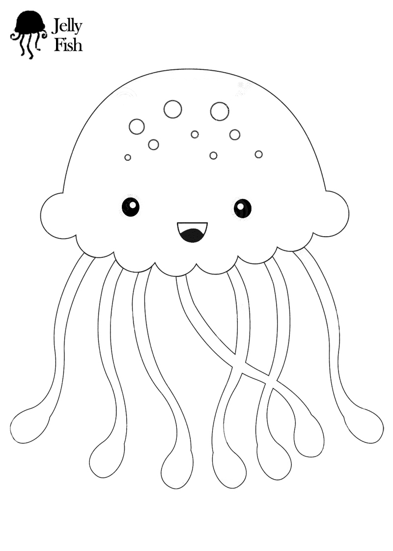 Fish Jellyfish Picture Coloring Page