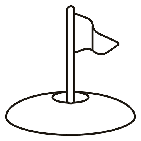 Flag In Hole Picture For Kids Coloring Page