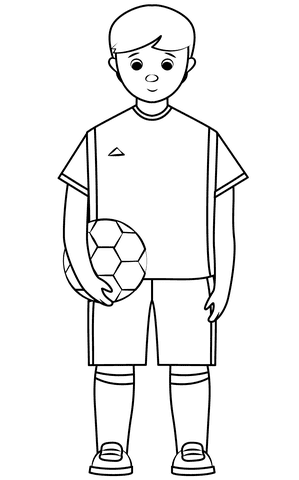 Football Player Image For Kids Coloring Page