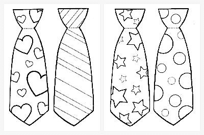 Four Tie Cute Coloring Page