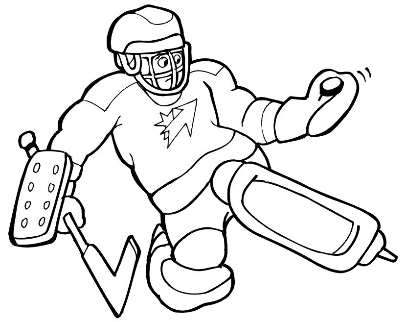 Free Hockey Image Coloring Page