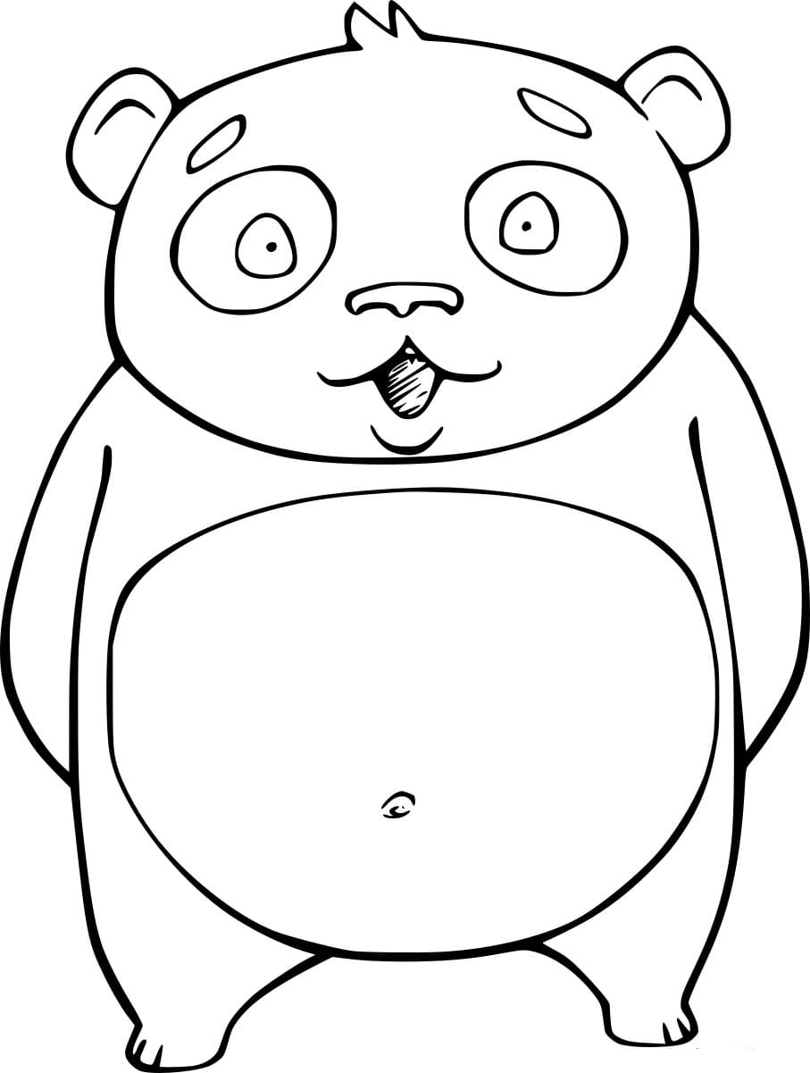 Funny Cartoon Panda Coloring Page
