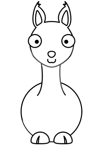 Funny Llama Image Coloring Page