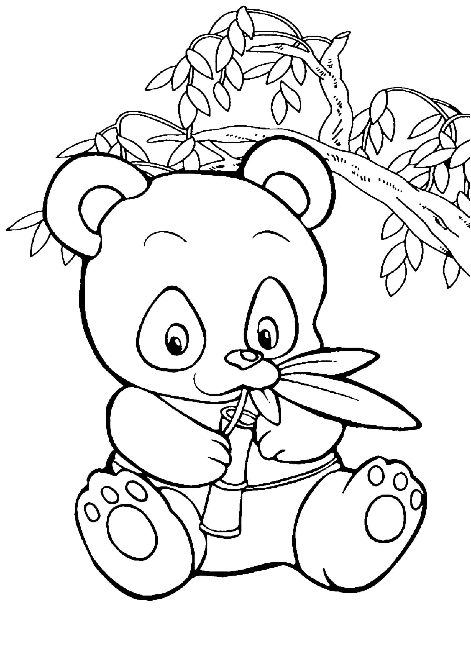 Funny Pandas Image Coloring Page